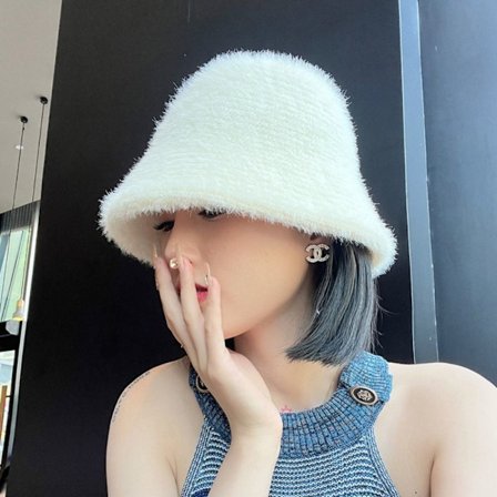 Efterår Vinter Plys Hat Fisker Hat HVID