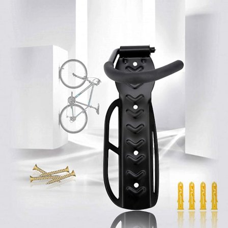 Sykkelkrok, veggmonteringsbrakett, plassbesparende svart stål sykkel veggmontering vertikal