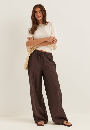 BUBBLEROOM - Viscose Trousers - Brown