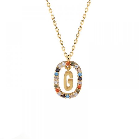 Halsband för kvinnor, flickor guldpläterat bokstavshalsband med bokstav G Smyckesgåva fru årsdag födelsedag