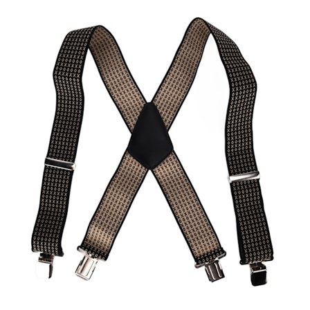 X-formade hängslen elastiska justerbara Holdup hängslen med kraftiga klämmor för herr kostymer byxor shorts