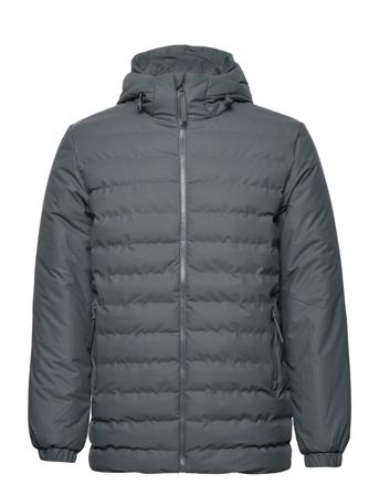 Trekker Hooded Jacket Vuorillinen Takki Topattu Takki Harmaa Rains