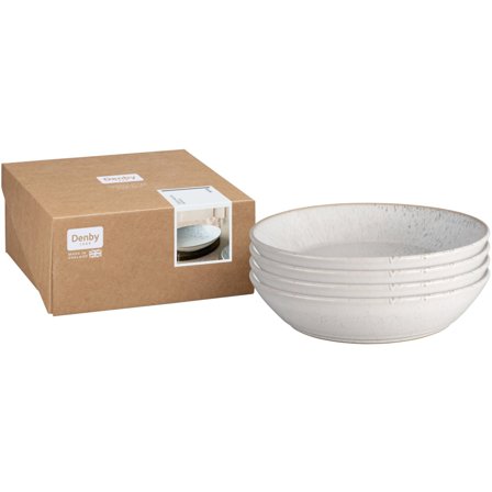 Denby Kiln pastatallrikar 22 cm, 4-pack, vit/grå | Dukning & Servering > Brickor & Underlägg > Platta | Bagaren och Kocken