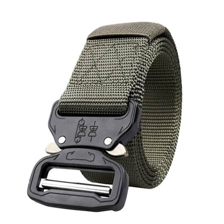 Udendørs Træningsbælte 3,8 cm Nylon Web Taljebælte til Camping Jagt Vandreture Fiskeri OD Grøn