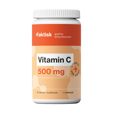 Faktisk Vitamin C 500 mg tabletter, 100 stk.