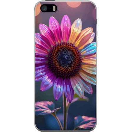 Kompatibelt Mobildeksel til Apple iPhone 5s Irideserende blomst med glitrende kronblad i rosa lilla og gull mot myk bokeh bakgrunn