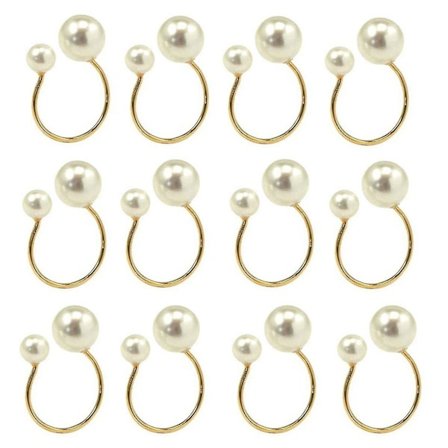 12 stk Metall Serviettringer Vesten Bordspenne Serviettring Perle Måltid