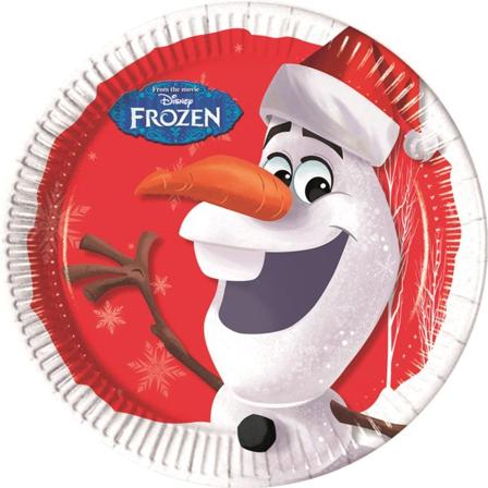 Olaf Christmas Papptallerkener, store (23cm) 8stk