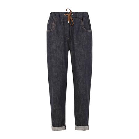 Brunello Cucinelli, Regular Pants With Coulisse Blauw, Dames, Maat:S