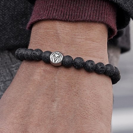 Pulsera de lava Lucleon para hombres - Pulseras de perlas