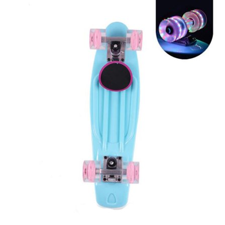 Barn- och vuxensparkcykel med 4 hjul och blinkande ljus