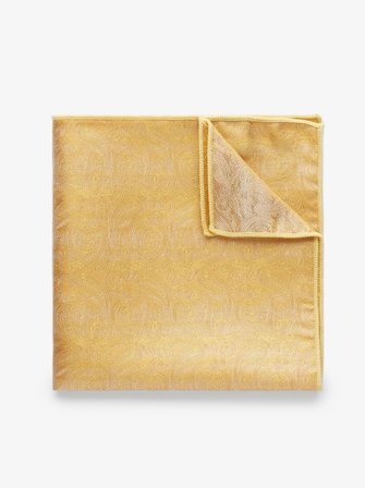 John Henric Men's Gold Pocket Square Formal Size Onesize