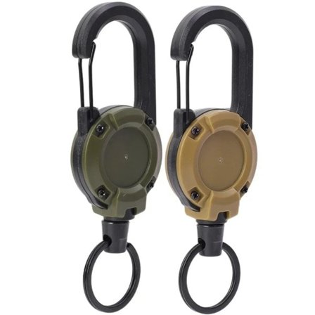 2 deler Tungt Uttrekkbar Trekk merker ID Snelle karabiner Nøkkel kjede stål wire tau spenne nøkkel holder