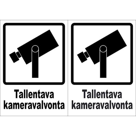 2-kpl - Tallentava Kameravalvonta - Kyltti (A5)