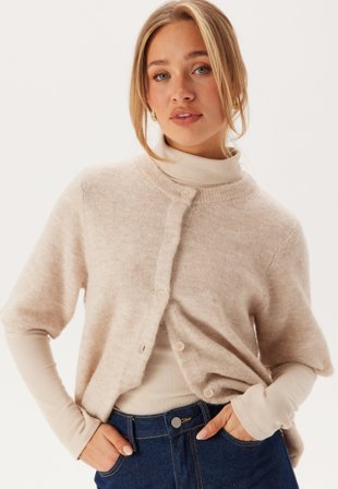 SELECTED - Slflulu 2/4 KNIT CARDIGAN NOOS - Birch Detail:MELANGE