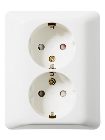 Elko EKO30122 Vägguttag renvit, jordad, 16A, Strömbrytare & vägguttag