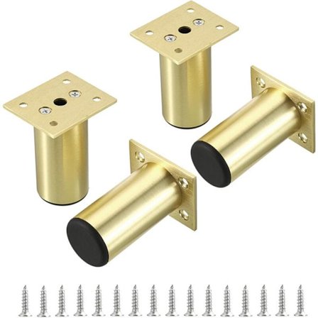 Justerbare Sofaben Runde Møbelfødder til Skabe, 7,6 cm Møbelben til Skrivebord Skab Bord Stol, Guld