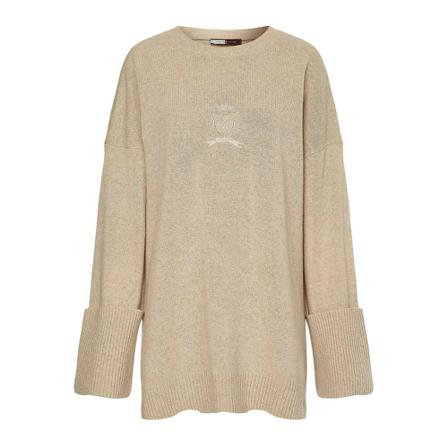 Tommy Hilfiger Round-neck Knitwear , Beige , Dames , Maat: M Truis