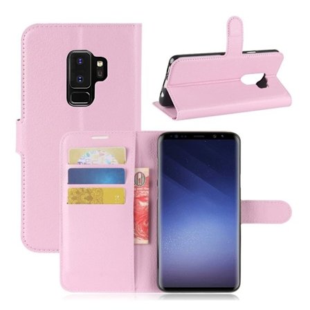 Samsung Galaxy S9 Plus Läckert skinn fodral - Ljus rosa
