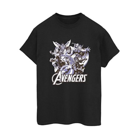 Avengers Dam/Dam Grupp Boyfriend T-Shirt XL Svart