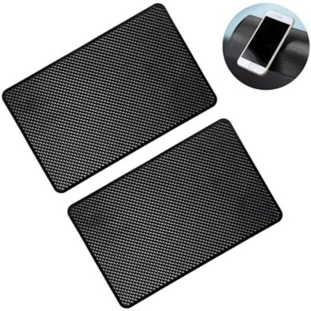 19 x 12 cm 2-pakning Sklisikker Matte for Bilens Dashbord, Universal Silikon Fikseringsplate, Vaskbar Sklisikker Matte for Mobiltelefon