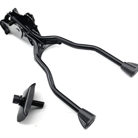 Dobbelt fodstøtte til cykel til 26-28 tommer cykel, justerbar højde, jern, sort, 34cm×21cm