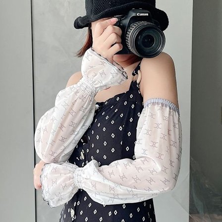 Sommar Chiffong Solskyddsärm Lång Dam Körning Cykling Andningsbar Lätt Solskydd Anti UV Lös Armskydd