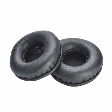 1 par runde ørepuder Universal udskiftning ørepuder Premium protein læder hukommelsesskum ørepuder til hovedtelefon ørekop med 6,5 cm diameter