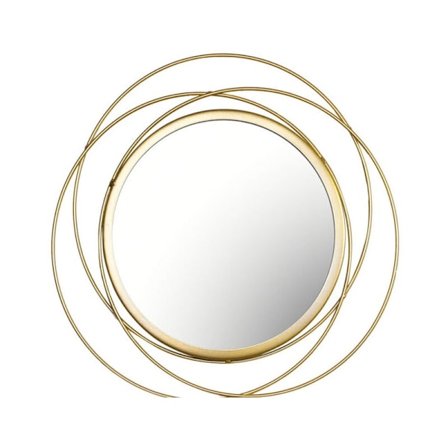 Rundt spejl til vægdekoration i hjemmet, stue og guldspejl til dekoration C