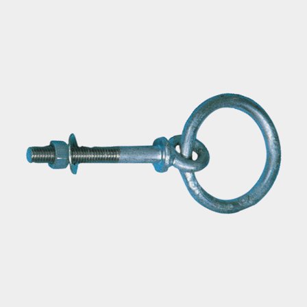 Bådring / brobeslag, Ø12 mm x 100 mm, galvaniseret stål, maskinskrue