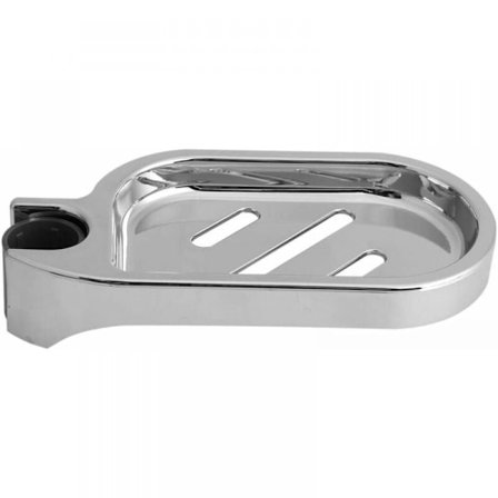 Såpeskål til dusj, klips-på såpeskål til bad, klips-på såpeholder til dusj, justerbar baderomsdings for 24 mm rør/stang