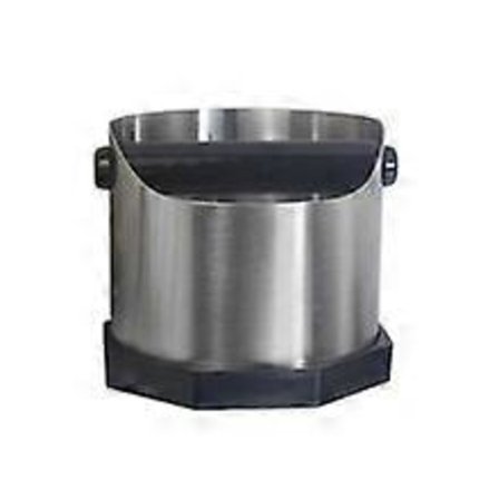 1600 ml:n purukoppa portafilterille: Ruostumattomasta teräksestä valmistettu kahvinporosäiliö irrotettavalla silikonitangolla, hopeinen espresson 