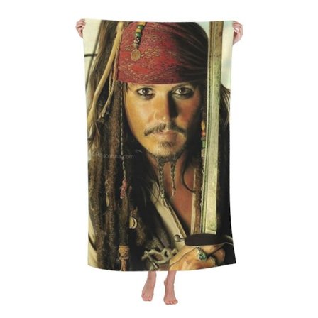 Jonny Actor Syvät Pehmeät Kankaat Pirates of the Caribbean Elokuva hucky Kylpypyyhe Rantapyyhe 80 x 130 cm #MuOZ