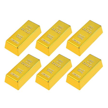 6 st pirat dekorationssimulering guldtackor rekvisita guldtacka dörrstopp plast guldtacka liten bar plast bar