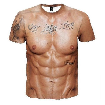 3D Lihaspuku Lihaksikas Mies Persoonallinen Realistinen Lyhythihainen T-paita