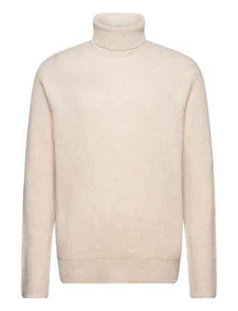 Eddie Wool Rib Rollneck Knit Tops Knitwear Turtlenecks Cream Les Deux