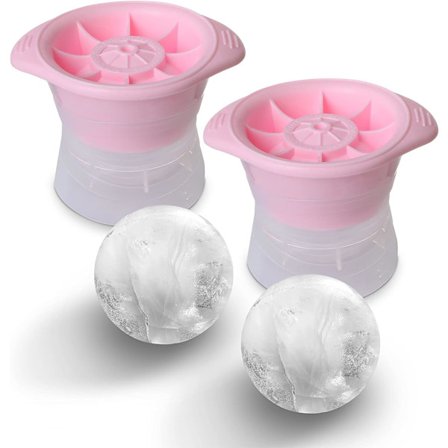 Store sfæriske isterningbakker 6 cm sæt med 2 (Pink)