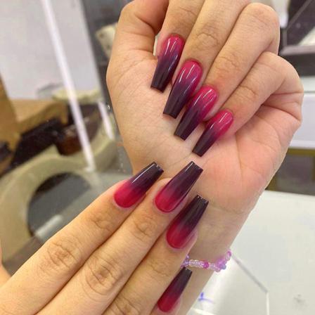 Manikyr Lila Och Svart Gradient Nagellapp 24st