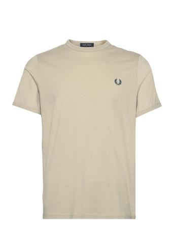 Ringer T-Shirt T-shirts Short-sleeved Beige Fred Perry*Betinget Tilbud