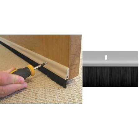 838mm Børste Tetningslist for Dør - Tre, Svart, (2'9") & Under Dør