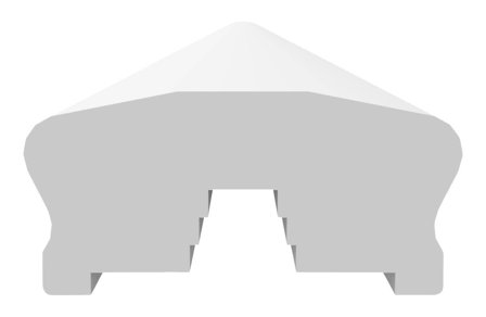 Jabo Arnö 26185 Överliggare 2400x95x45 mm, vit, böjd, Utemiljö