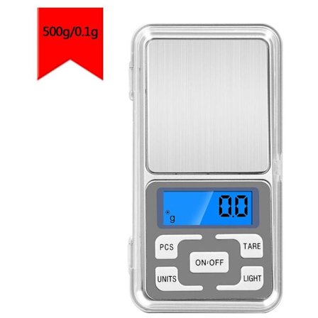 Elektronisk vægt, lommevægt, 500g/0,1g Mini lomme digitalvægt til smykker/te/gær/kaffe køkken gram (500g/0,1g)