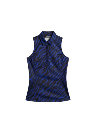 J.Lindeberg - Golf - Dena Print Sleeveless Top - Blue - Kvinne - S