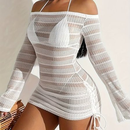 Sommer Strand Dame Hul-Ud Af-Skulder Kjole