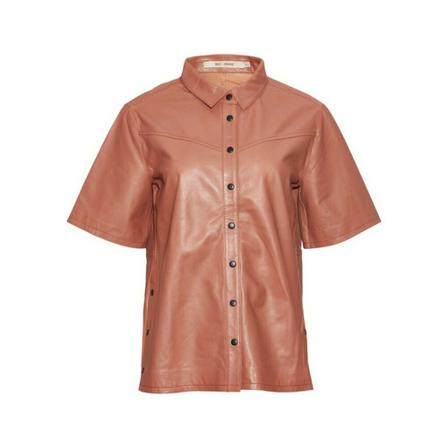 RUE de Femme Odessa Leather Shirtterracotta Str. XS Pink, Dame Læderjakker