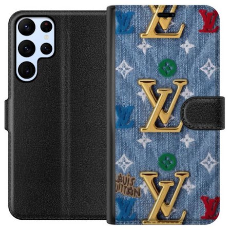 Kompatibelt Plånboksfodral till Samsung Galaxy S22 Ultra 5G LV Mönster Lyx Mode Designer