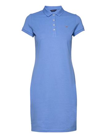 Original Pique Ss Dress Knälång Klänning Blå GANT