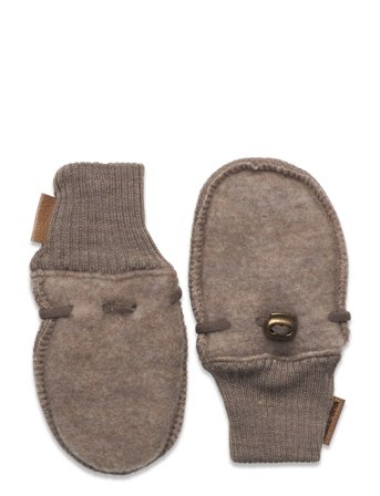 Wool Mittens Beige Mikk-line