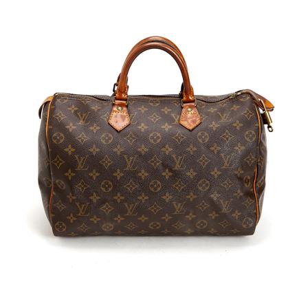Louis Vuitton Vintage, Pre-owned Speedy 35 Monogram Handbag Bruin, Dames, Maat:ONE Size