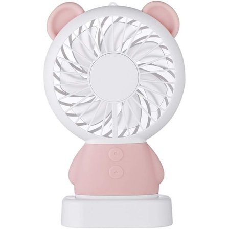 Tyst bärbar USB-elektrisk fläkt Mini USB-kylfläkt med LED-nattlampa 16*8.6*2.6cm Rosa